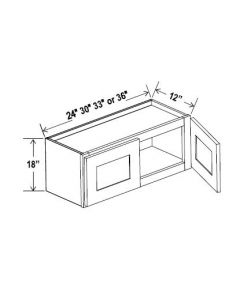 Double Door Wall Cabinet With Glass Door - 18" H image 1