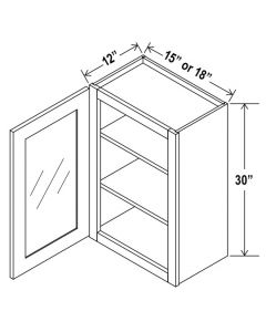 Single Door Wall Cabinet With Glass Door - 30" H image 1