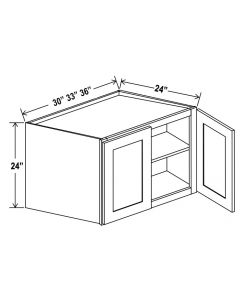 Double Door Wall Cabinet With Glass Door -24" H 24" D image 1