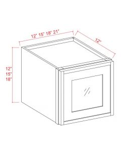 Single Door Wall Cabinet With Glass Door - 15" H image 1