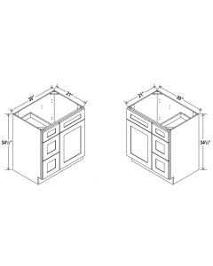 36" W Vanity Combo Cabinet With Drawers image 1