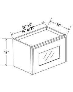 Single Door Wall Cabinet With Glass Door - 12" H image 1