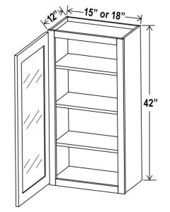 Single Door Wall Cabinet With Glass Door - 42" H image 1