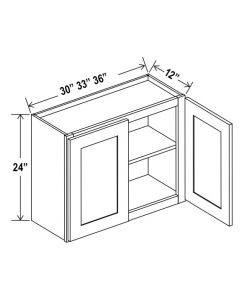 Double Door Wall Cabinet With Glass Door - 24" H image 1