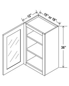 Single Door Wall Cabinet With Glass Door - 36" H image 1