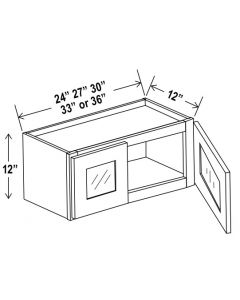 Double Door Wall Cabinet With Glass Door - 12" H image 1